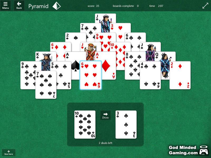 Computer screenshot of Microsoft solitaire game collection Stock